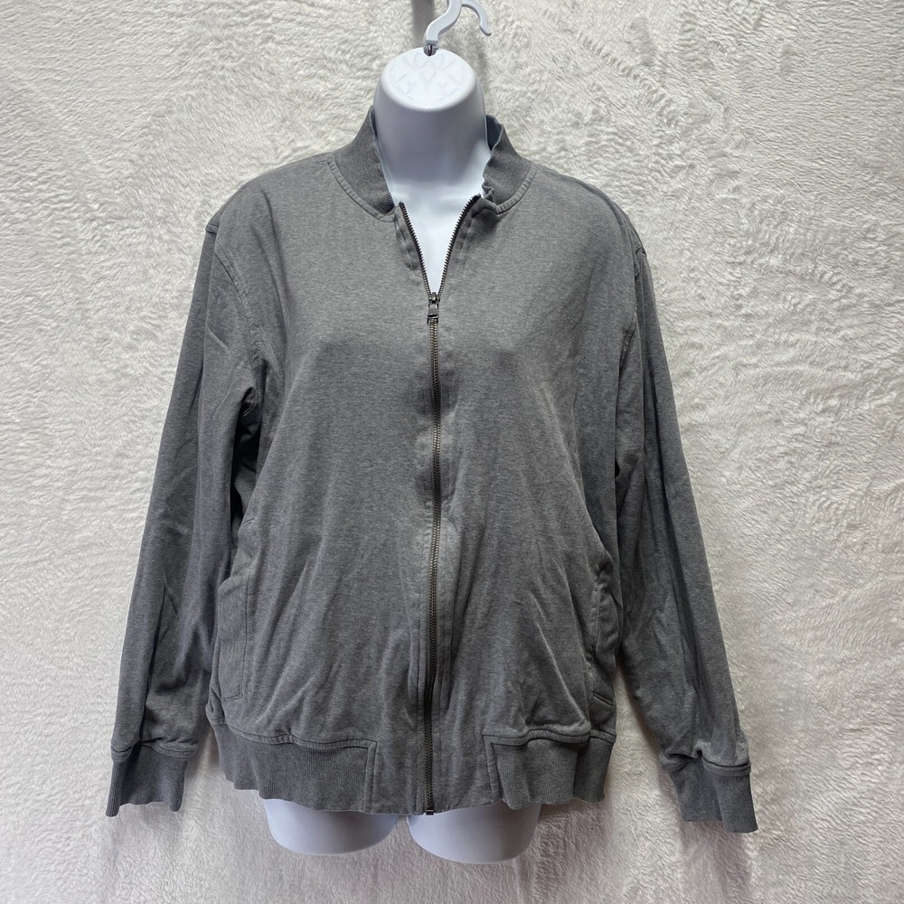 Banana Republic Bomber Jacket Luxe Touch Performance Women's Large Gray Full-Zip